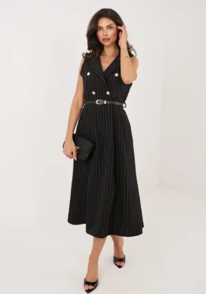 Rochie tip sacou in dungi cu curea