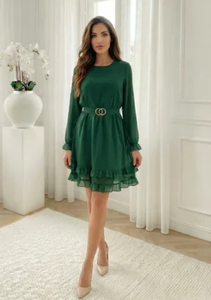 Rochie verde eleganta scurta cu ...