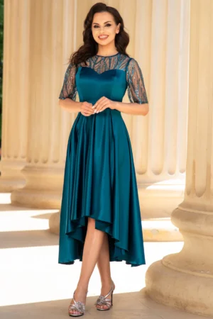 Rochie de ocazie asimetrica turquoise Deniz