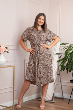 Rochie eleganta Jade cu animal print - Savana Sunrise