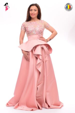 Rochie LaDonna de seara lunga din tafta si broderie