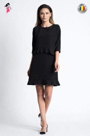 Rochie Xara eleganta vaporoasa cu volane la baza