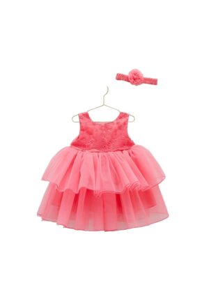 Rochita Eleganta cu Tulle -  Bentita Asortata - ELB7899 - Rosu corai