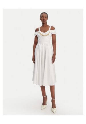Rochie cocktail Femei -  Alb - Bumbac - Fermoar
