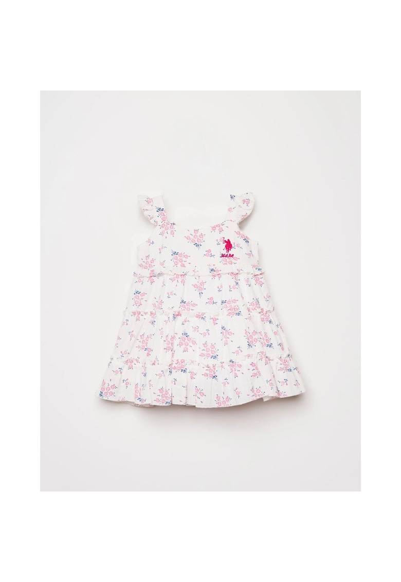 Rochie cu model floral - Roz