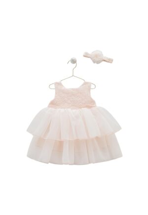 Rochita Eleganta cu Tulle -  Bentita Asortata - ELB7899 - Roz deschis