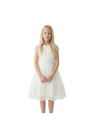 Rochie fete -  Mavy - Dantela si Tul - Crem - Crem