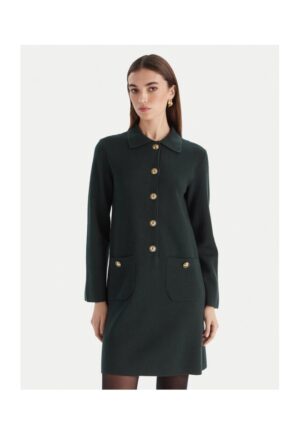 Rochie tricotata de dama  verde - fabricata din material de calitate