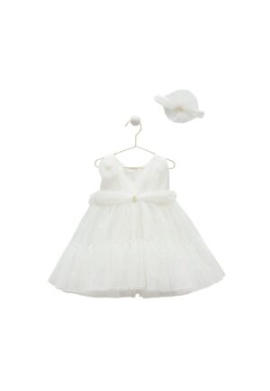 Rochita Eleganta cu Tulle -  Bebelusi - Bentita Asortata - ELB7900 - Alb