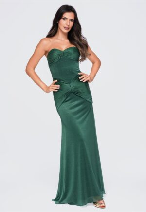 Rochie de seara maxi eleganta cu decolteu LA-OM-DLR422 - Verde -