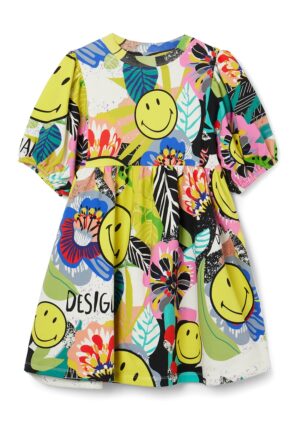 Rochie evazata cu imprimeuri diverse - Multicolor