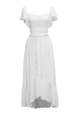 Rochie maxi cu decolteu pe umeri Palermo - Alb