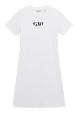 Rochie din amestec de bumbac cu logo - Alb
