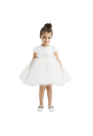 Rochie eleganta din tull pentru fete -  0.8259 - Alb - Alb/Gri