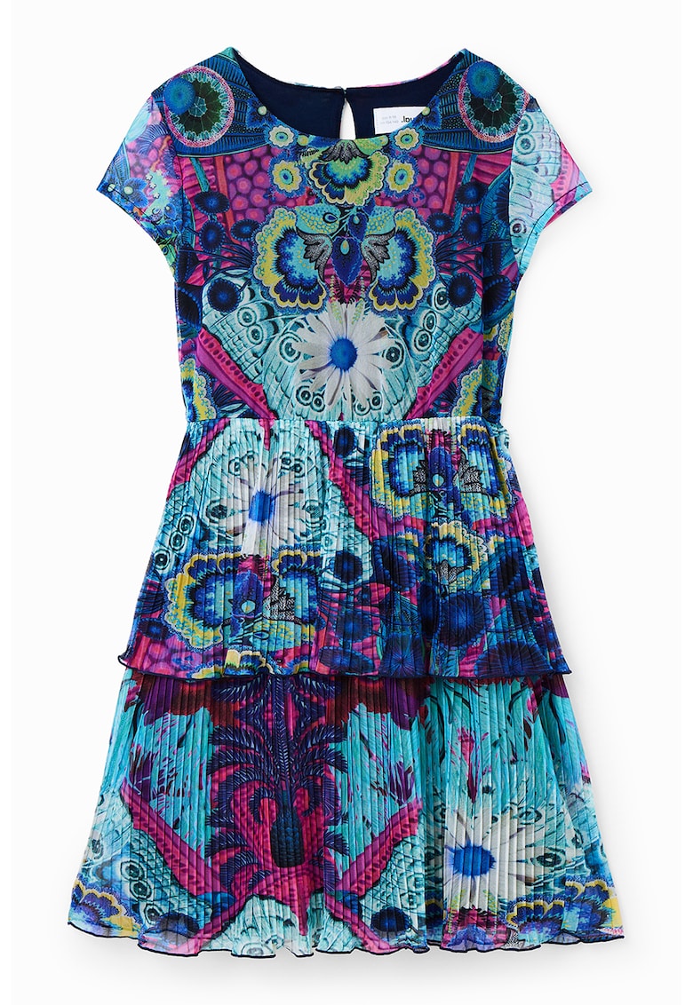 Rochie evazata cu imprimeu - Multicolor