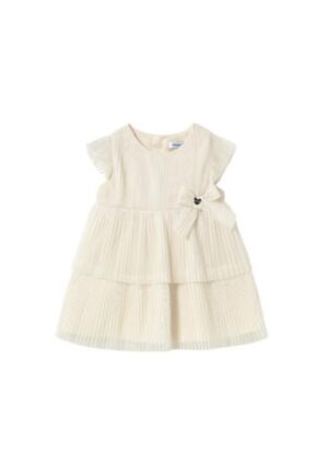 Rochie fete -  eleganta - bej - poliester -