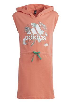 Rochie fete - Adidas - Summerglam - design tropical - portocaliu - amestec de materiale reciclate -