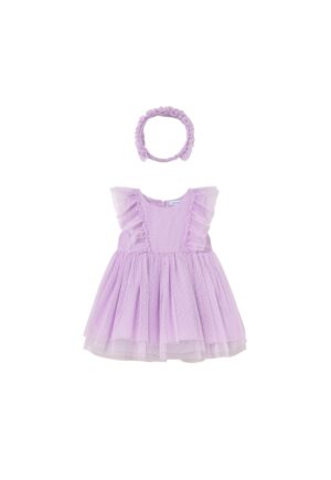 Rochie fete -  poliester - fermoar - Violet/Mov