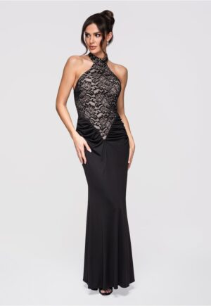 Rochie de seara maxi  LA-OM-DLR295 - Negru