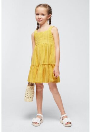 Rochie din dantela Sangallo - Galben
