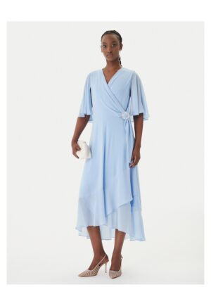 Rochie de cocktail -  poliester - albastru deschis
