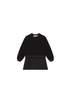 Rochie casual Fete -  Negru - 74% bumbac - 21% poliester reciclat - 5% elastan - 12 ani