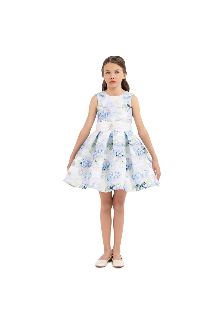 Rochita Inflorata Fetite - - Eleganta - cu Bolero - 33248 - Albastru
