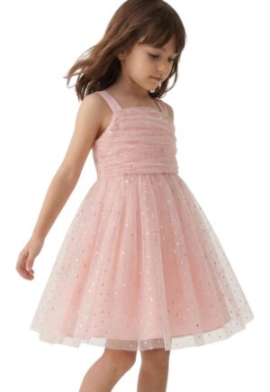 Rochie fete -  Rina - Tul - Elegant - Roz - Roz