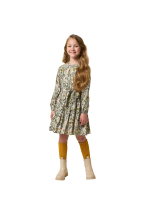 Rochie cu imprimeu pentru fete -  4.A902 - Verde