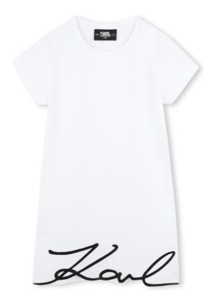 Rochie din bumbac cu logo - Negru/Alb optic