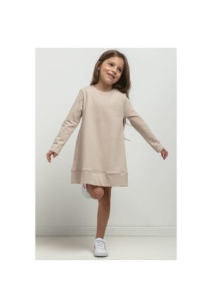 Rochie in de A cu maneca lunga MMD36 - bej deschis