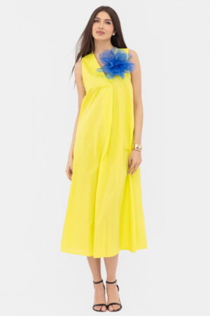 Rochie lunga A-line cu decolteu in V