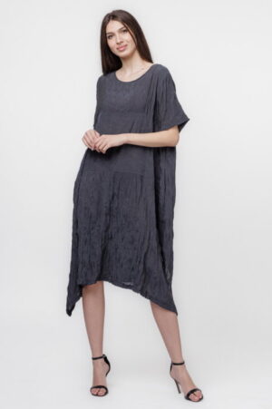 Rochie gri A-line in colturi