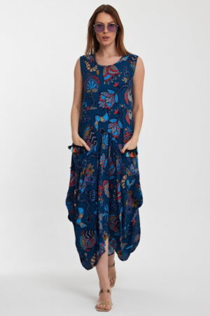 Rochie fara maneci albastra