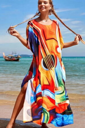 Rochie boema de plaja lunga oversize