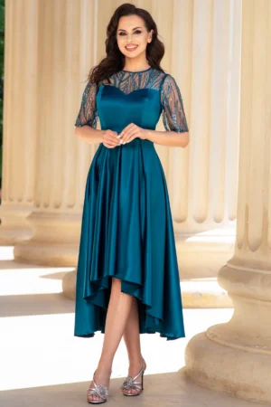 Rochie de ocazie asimetrica turquoise Deniz