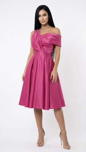 Rochie de ocazie din tafta fucsia