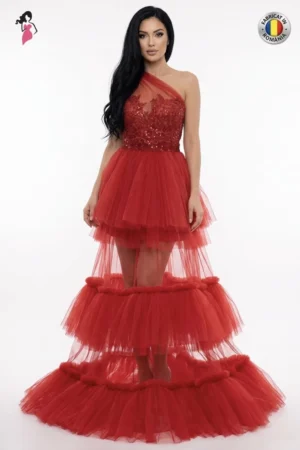 Rochie de ocazie din tulle bordo