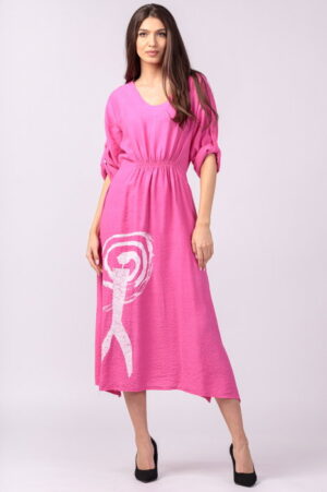 Rochie din vascoza fucsia