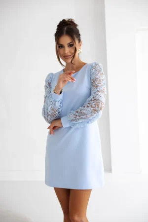 rochie-eleganta-bleu-cu-maneci-din-dantela-1-scaled