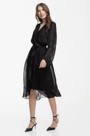 Rochie eleganta din matase si vascoza
