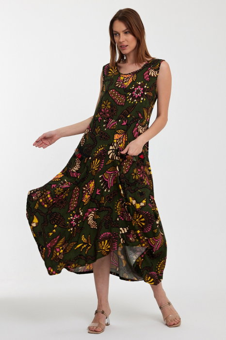 Rochie fara maneci kaki
