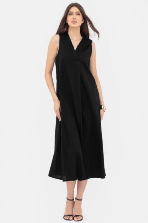 Rochie lunga A-line cu decolteu in V