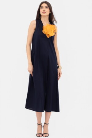 Rochie lunga A-line cu decolteu in V