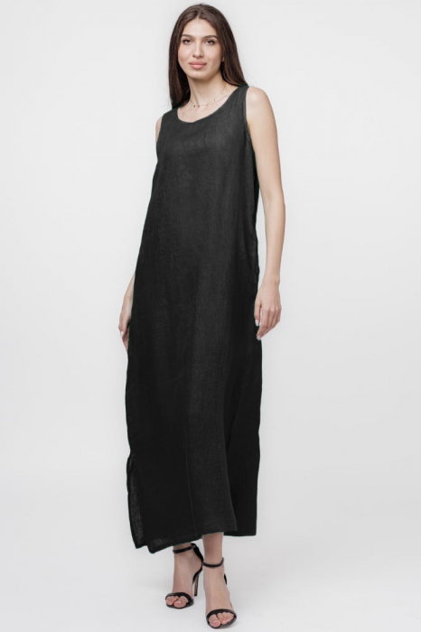Rochie lunga A-line din in