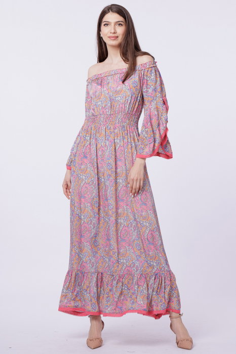 Rochie lunga din matase indiana