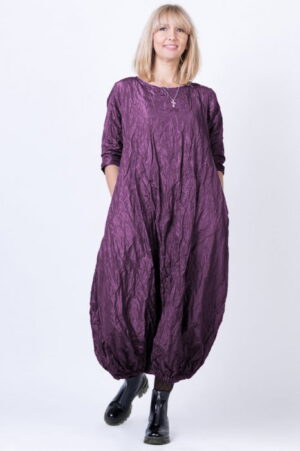 Rochie lunga gogosar din tafta cu memorie