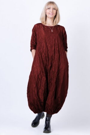 Rochie lunga gogosar din tafta cu memorie