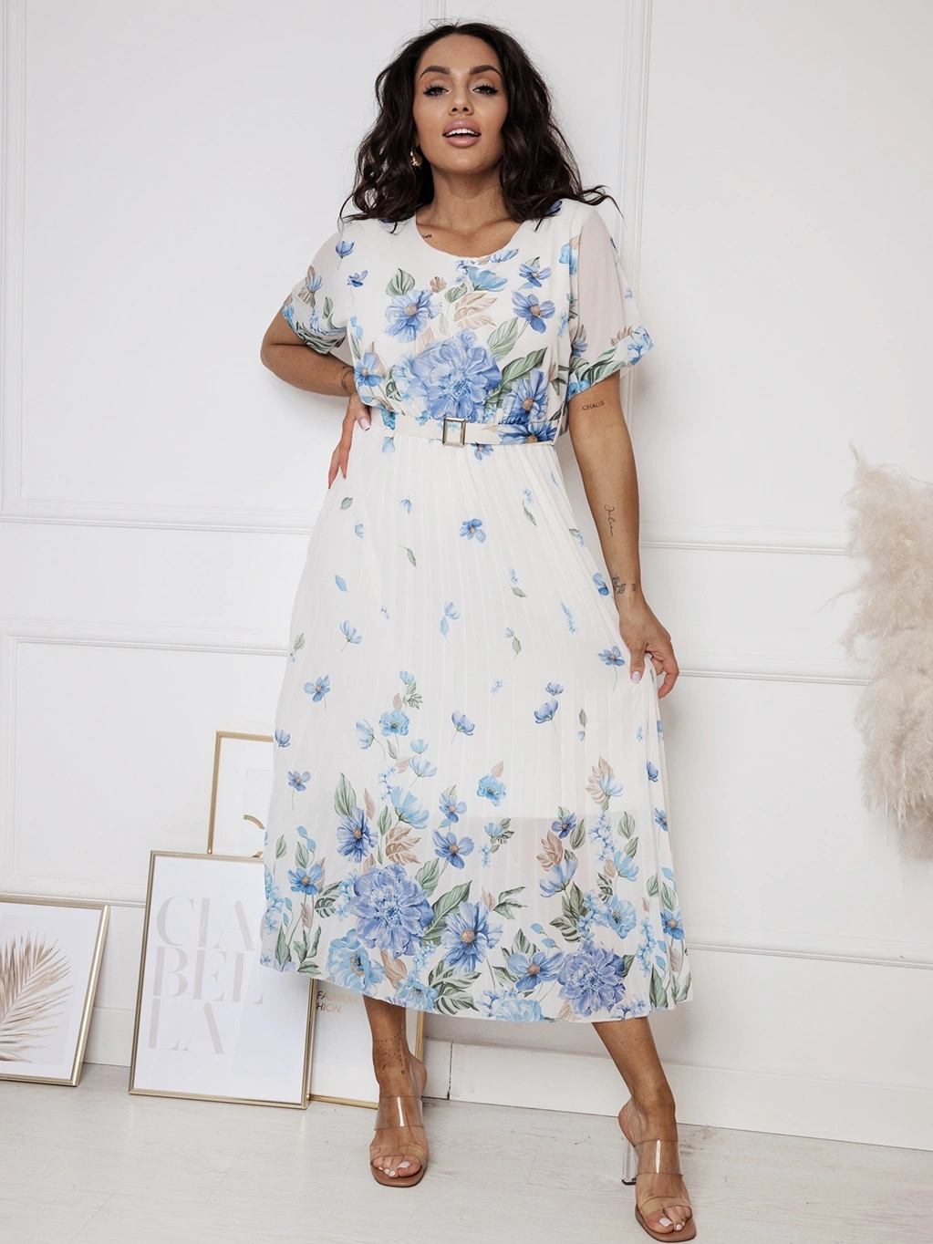 Reducere 36% - Rochie midi cu imprimeu floral a... - imagine 2