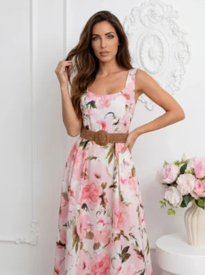 rochie-midi-din-bumbac-cu-imprimeu-floral-si-curea-2